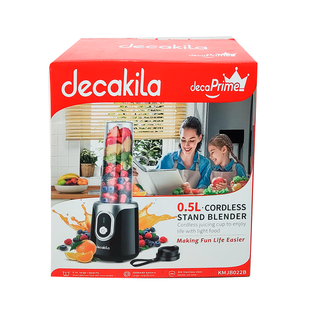 Licuadora Personal 500 ml Inalámbrica Negra Decakila KMJB022B