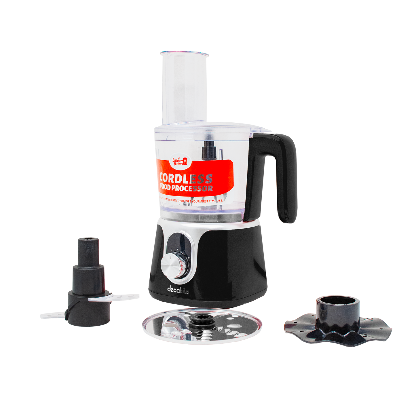Procesador de alimentos Inalámbrico con Accesorios Negro Decakila KMMG005B (Caja de 4 Piezas)
