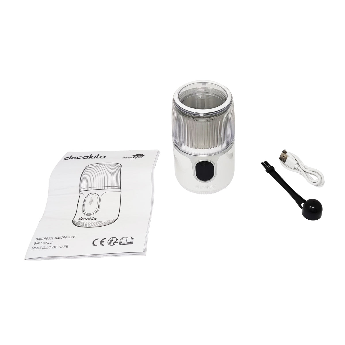 Combo Café: Cafetera de Expresso 4 Tazas + Molino de Café 40 g Inalámbrico Blanco Decakila