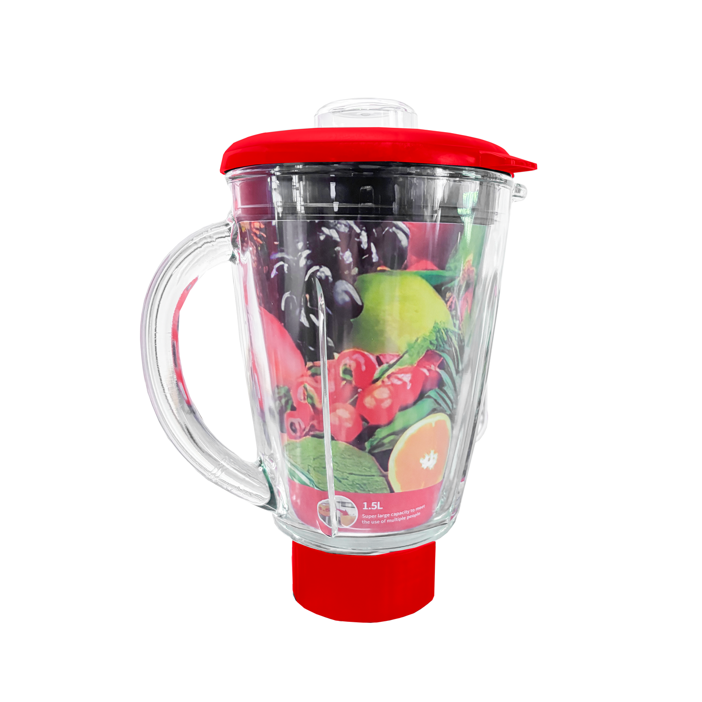 Licuadora 2 Velocidades Vaso de Vidrio 1.5 L Inalámbrica con Batería Recargable Roja Decakila KMJB050R