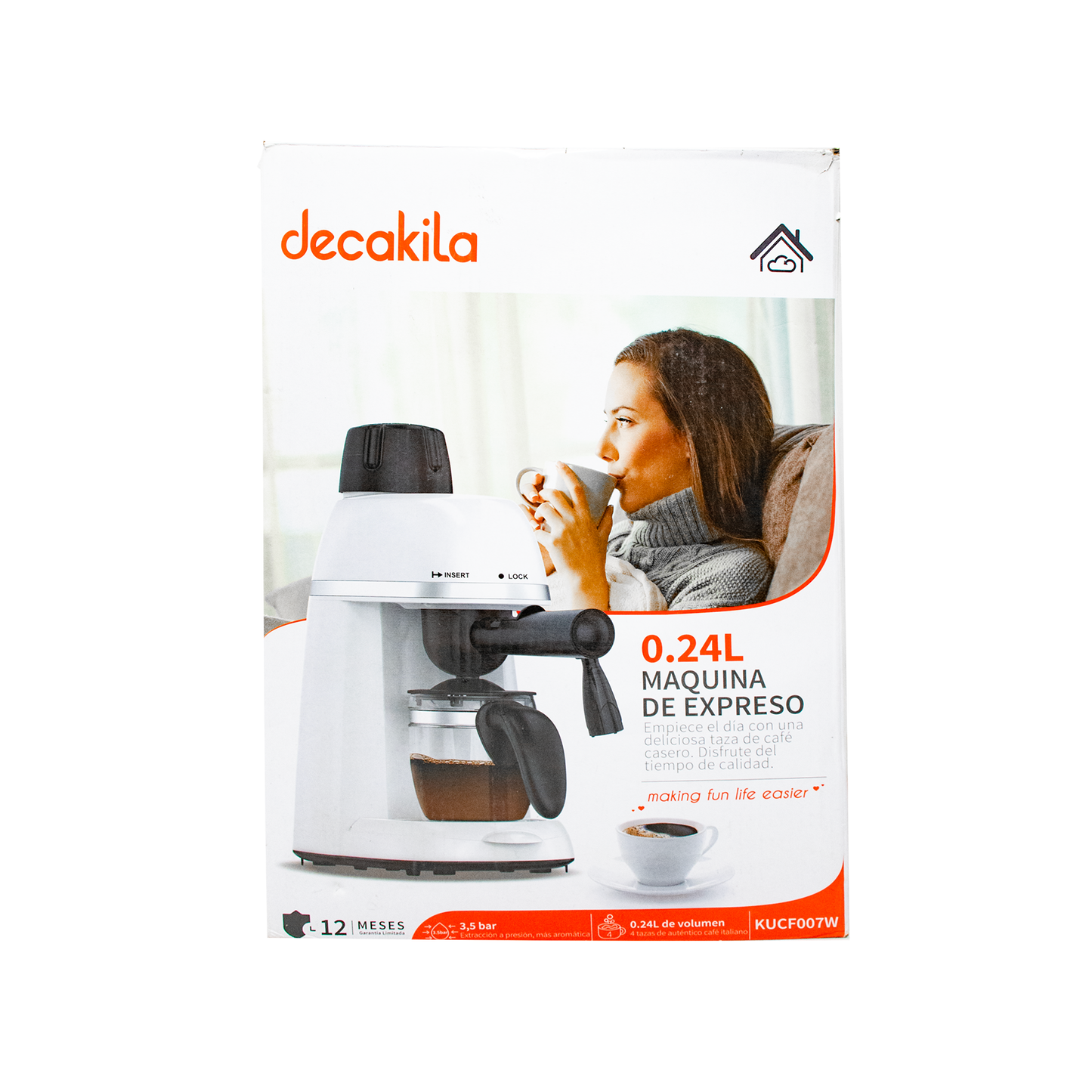 Cafetera de Expresso 4 Tazas (240 ml) 800 W Decakila KUCF007W