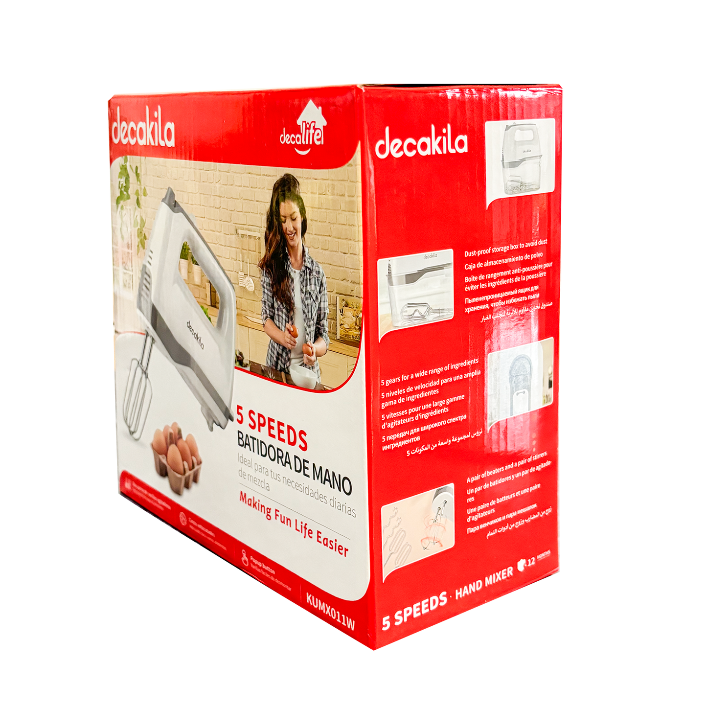 Batidora de Mano 5 Velocidades 200 W Blanca Decakila KUMX011W