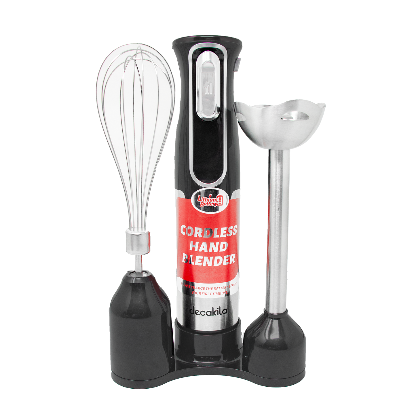 Batidora de Inmersión Inalámbrica con Accesorios 5 en 1 Negro Decakila KMJB021B (Caja de 6 Piezas)