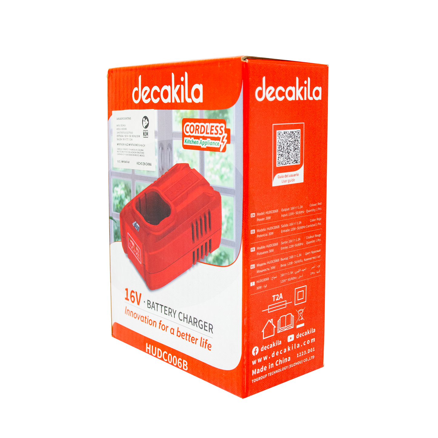 Cargador de Baterías 16 V de 1.3 A Decakila HUDC006B (PAQUETE DE 20 PIEZAS)