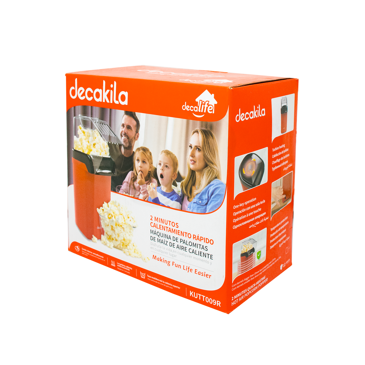 Máquina de Palomitas de Aire Caliente Rojo Decakila KUTT009R (Caja de 12 Piezas)