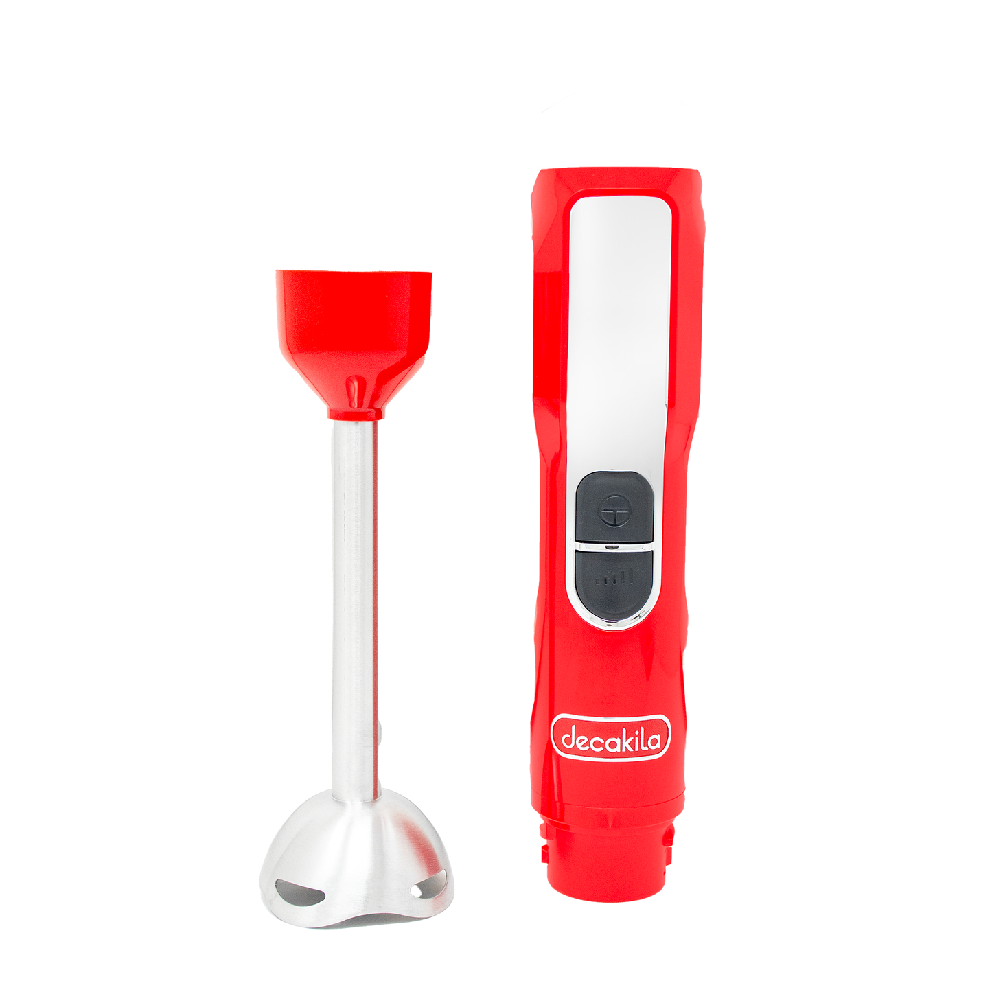 Batidora de inmersión 5 en 1 con accesorios 2 velocidades Inalámbrica de Batería Roja Decakila KMJB055R (Caja de 8 Piezas)