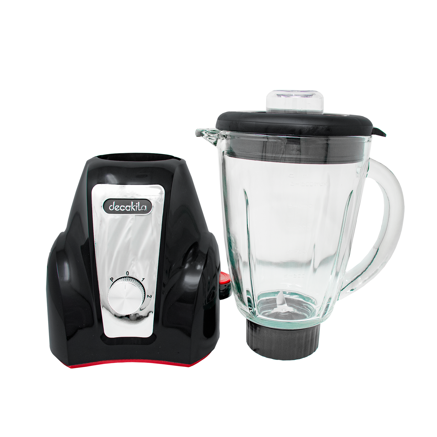 Licuadora 2 Velocidades Vaso de Vidrio 1.5 L Inalámbrica con Batería Recargable Negro Decakila KUJB052B