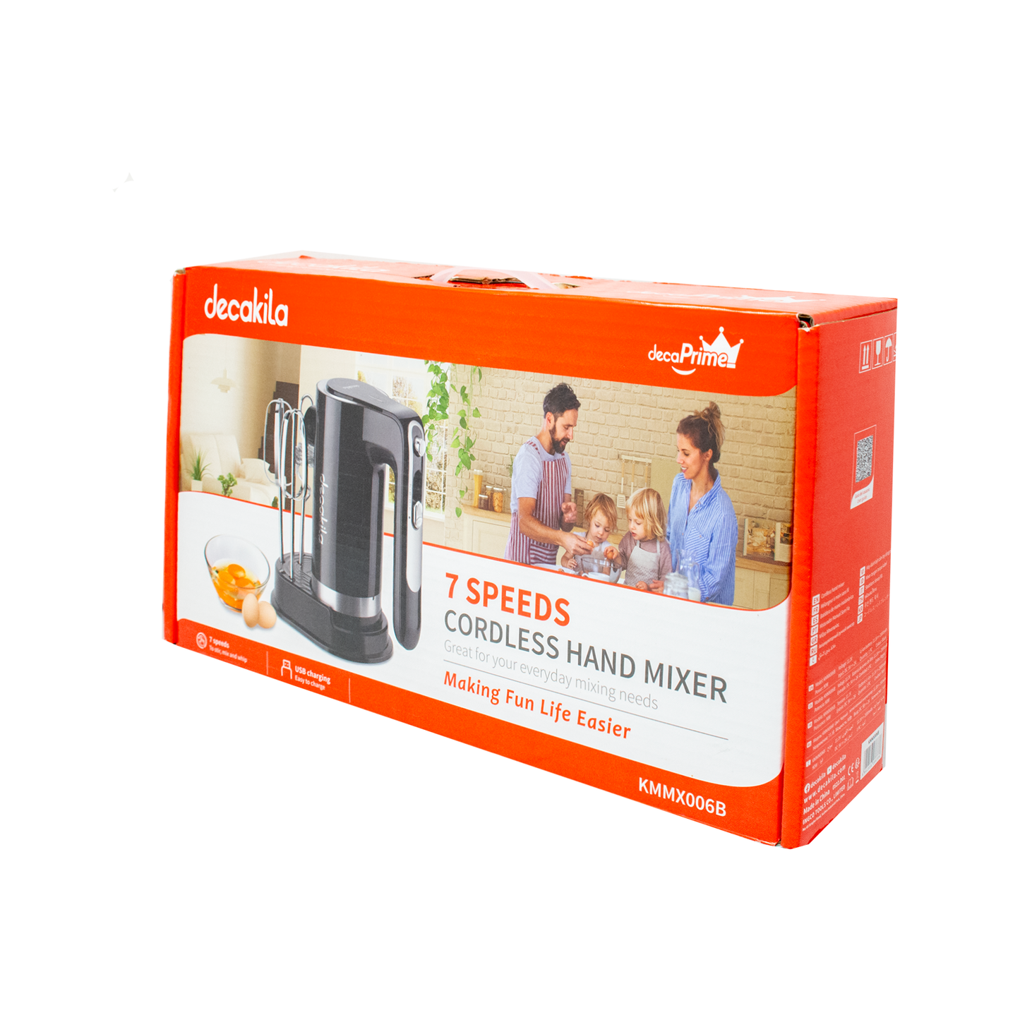 Batidora de Mano 7 Velocidades Inalámbrica con Accesorios Negro Decakila KMMX006B
