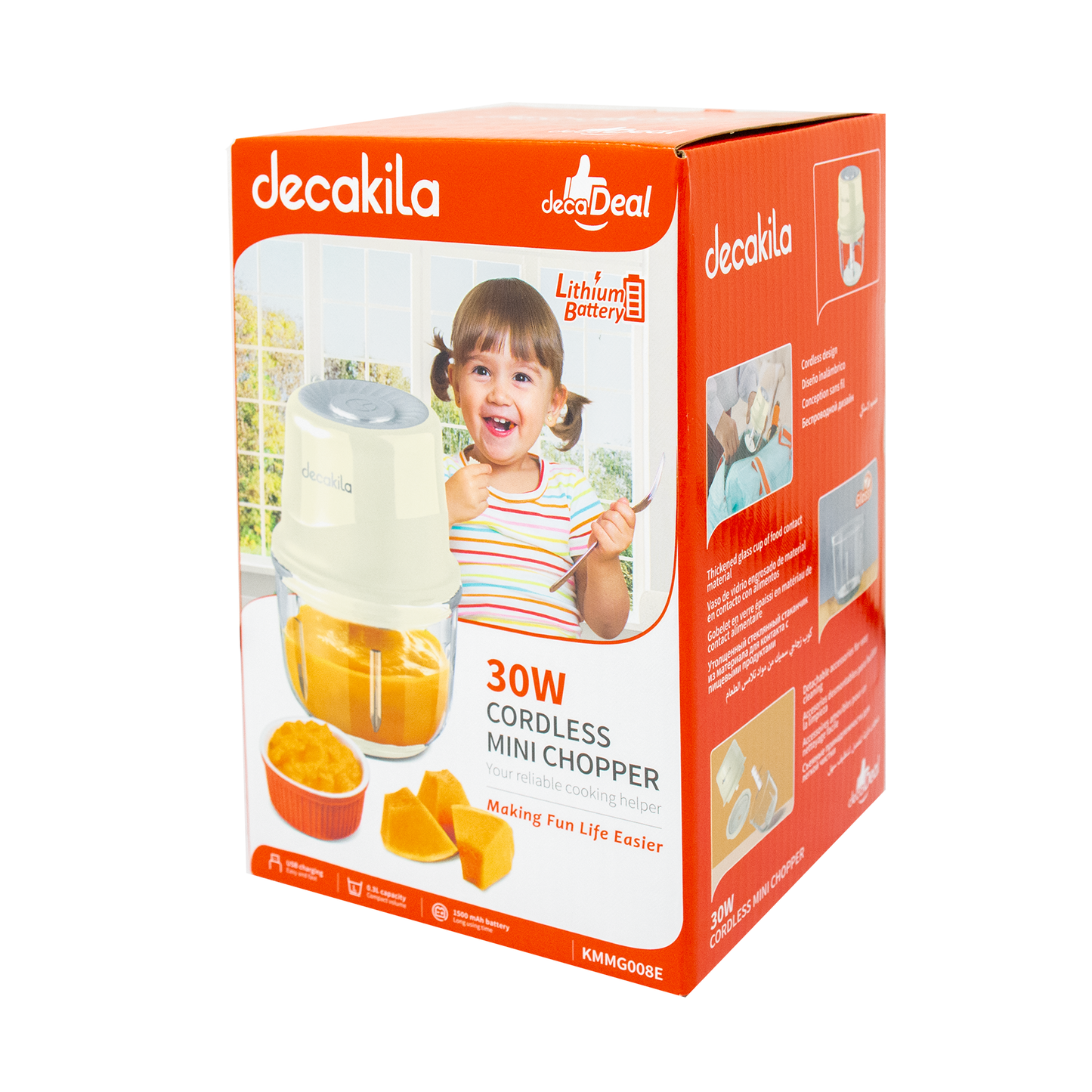 Mini Procesador de Alimentos Inalámbrico Blanco Decakila KMMG008E