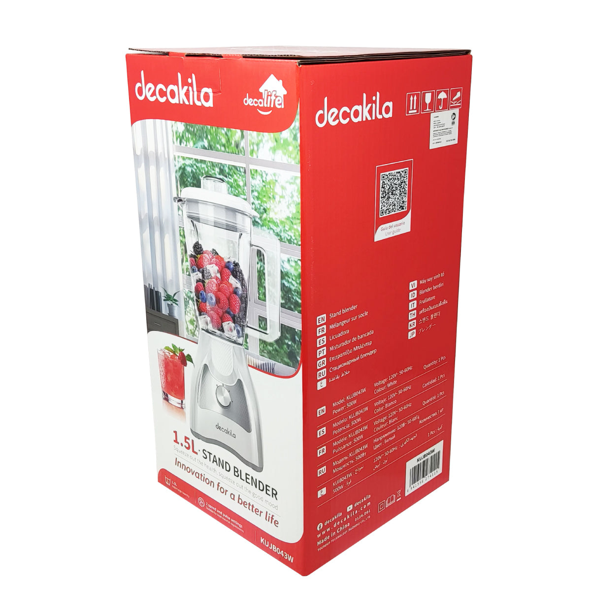 Licuadora 2 Velocidades + Pulso Vaso de Plástico Decakila KUJB043W (Caja de 4 piezas)