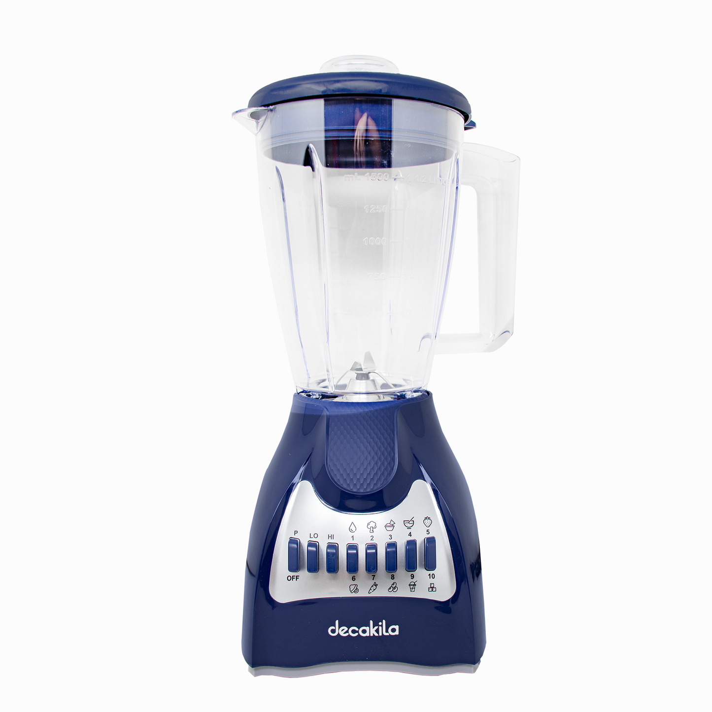 Licuadora 10 Velocidades Vaso de Plástico Azul Decakila KUJB044L (Caja de 4 Piezas)