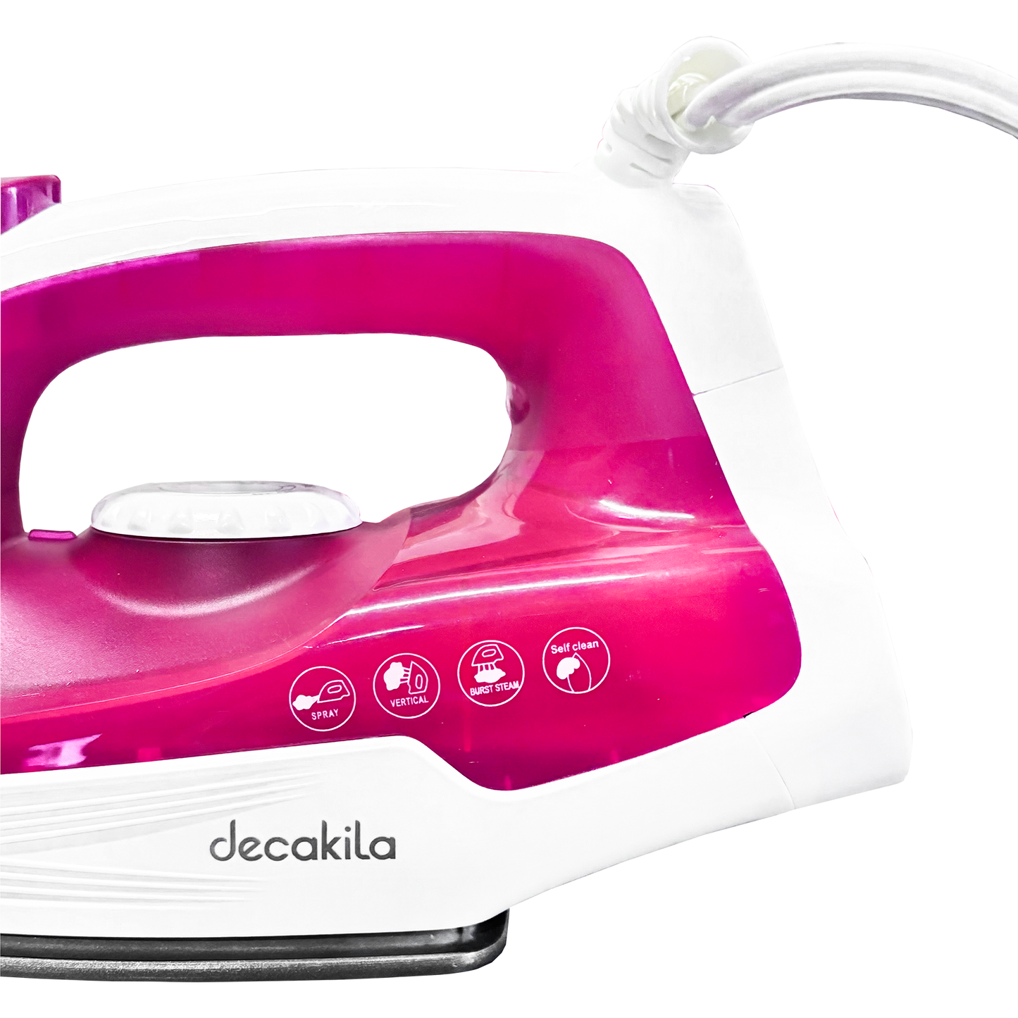 Plancha de Vapor Suela Antiadherente 1100 W Rosa Decakila KUEN002R