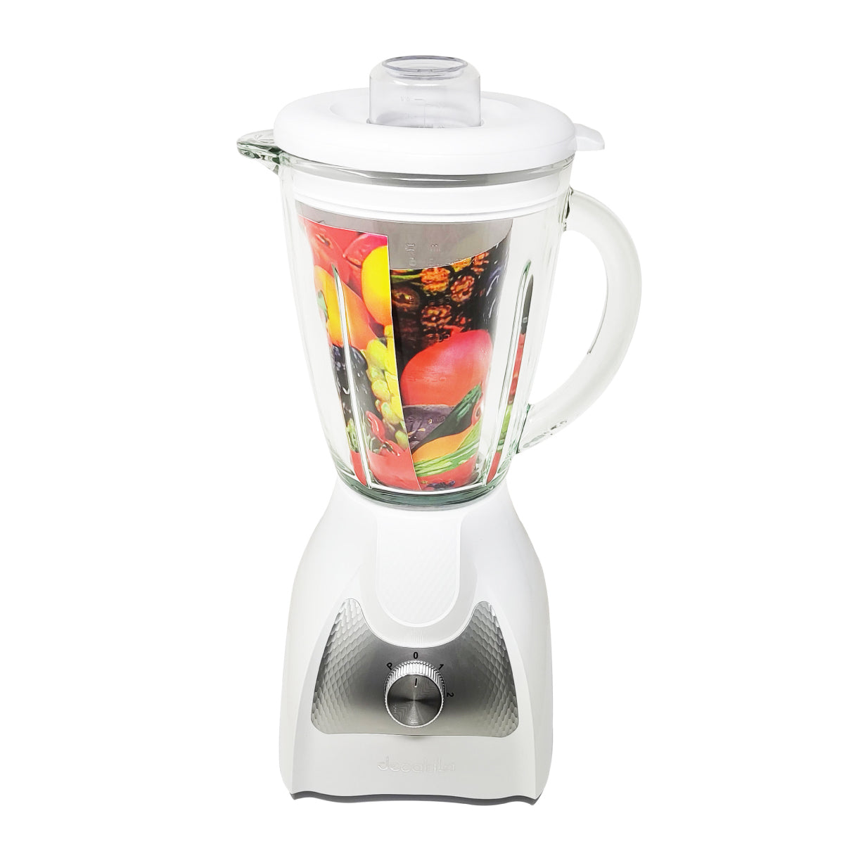 Licuadora 2 Velocidades + Pulso Vaso de Vidrio Blanco Decakila KUJB045W (Caja de 4 Piezas)