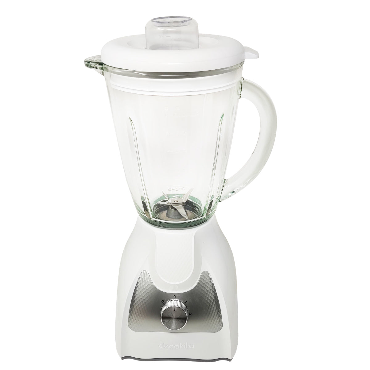 Licuadora 2 Velocidades + Pulso Vaso de Vidrio Blanco Decakila KUJB045W (Caja de 4 Piezas)