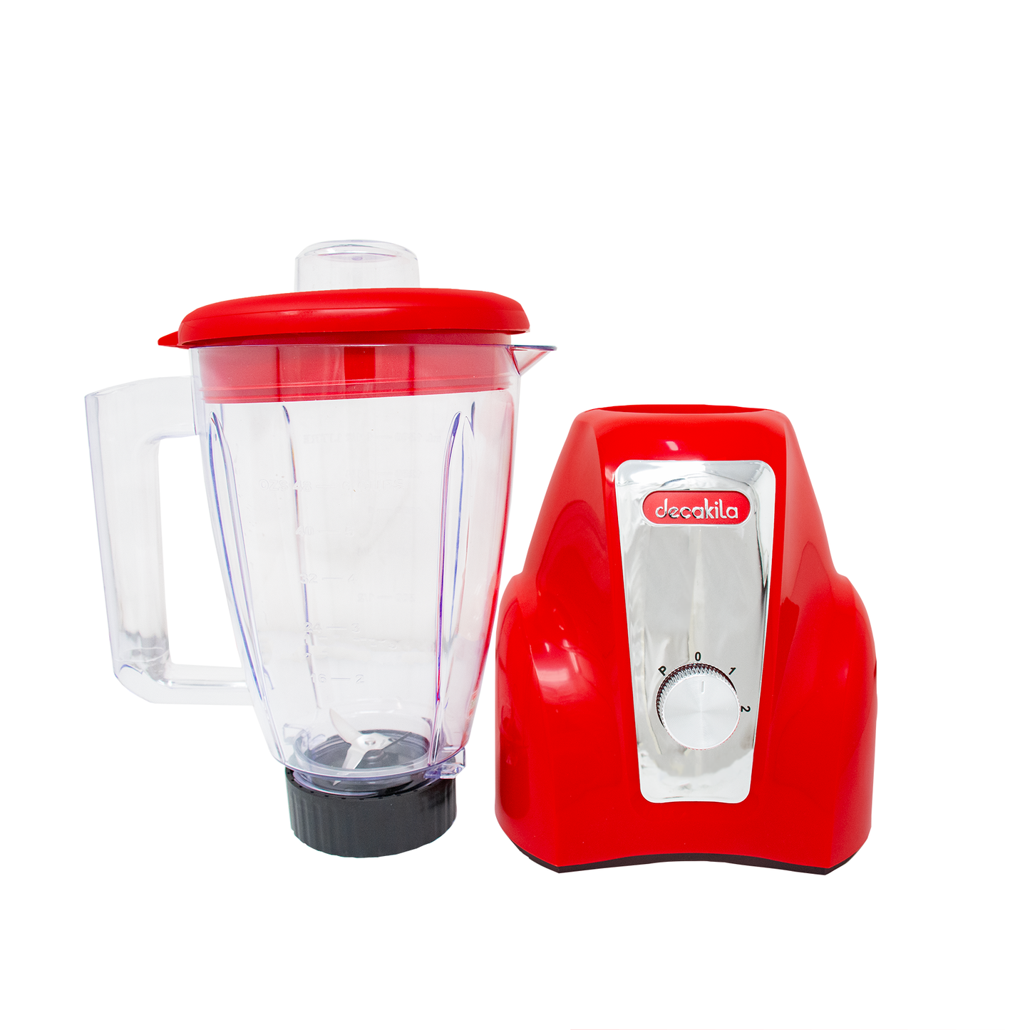 Licuadora 2 Velocidades Vaso de Plástico 1.5 L Inalámbrica de Batería Roja Decakila KMJB049R