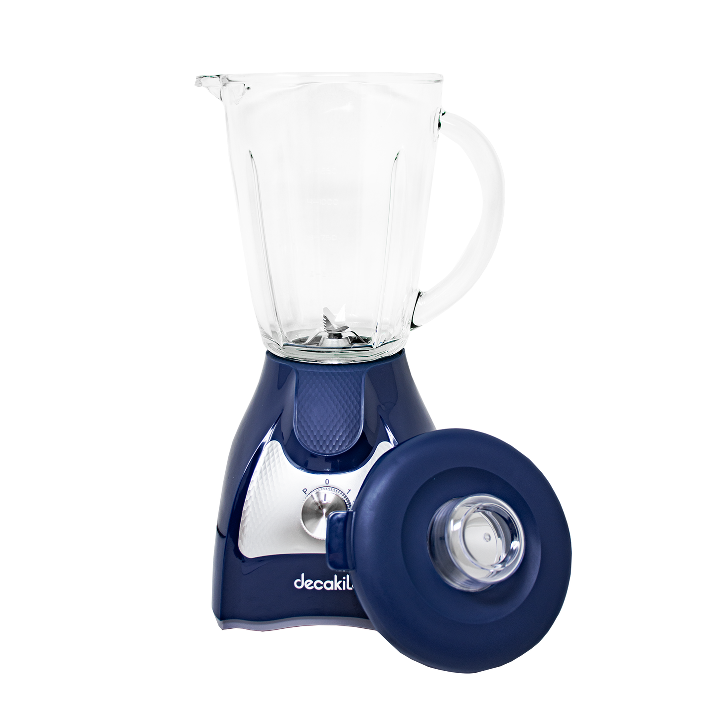 Licuadora 2 Velocidades + Pulso Vaso de Vidrio Azul Decakila KUJB045L (Caja de 4 Piezas)