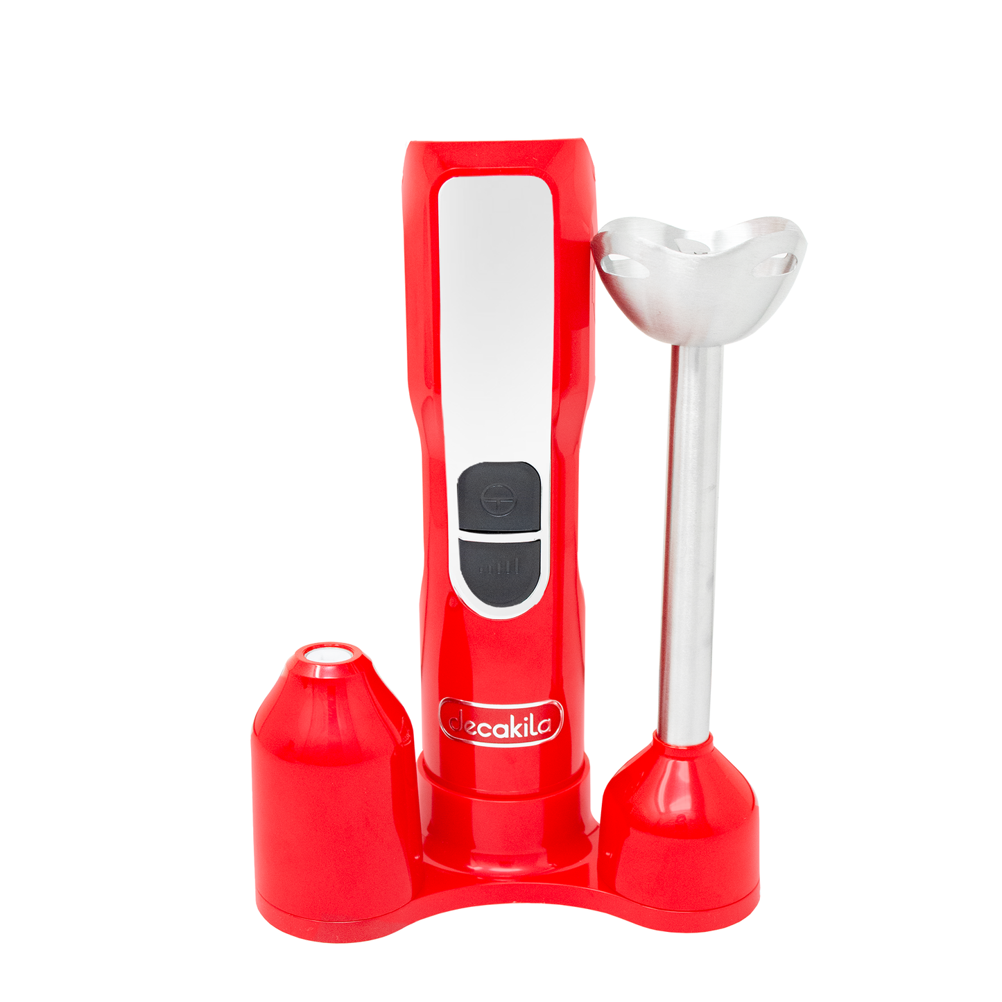Batidora de inmersión 5 en 1 con accesorios 2 velocidades Inalámbrica de Batería Roja Decakila KMJB055R (Caja de 8 Piezas)