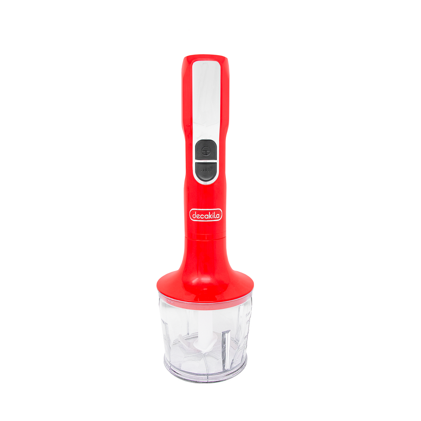 Batidora de inmersión 5 en 1 con accesorios 2 velocidades Inalámbrica de Batería Roja Decakila KMJB055R (Caja de 8 Piezas)