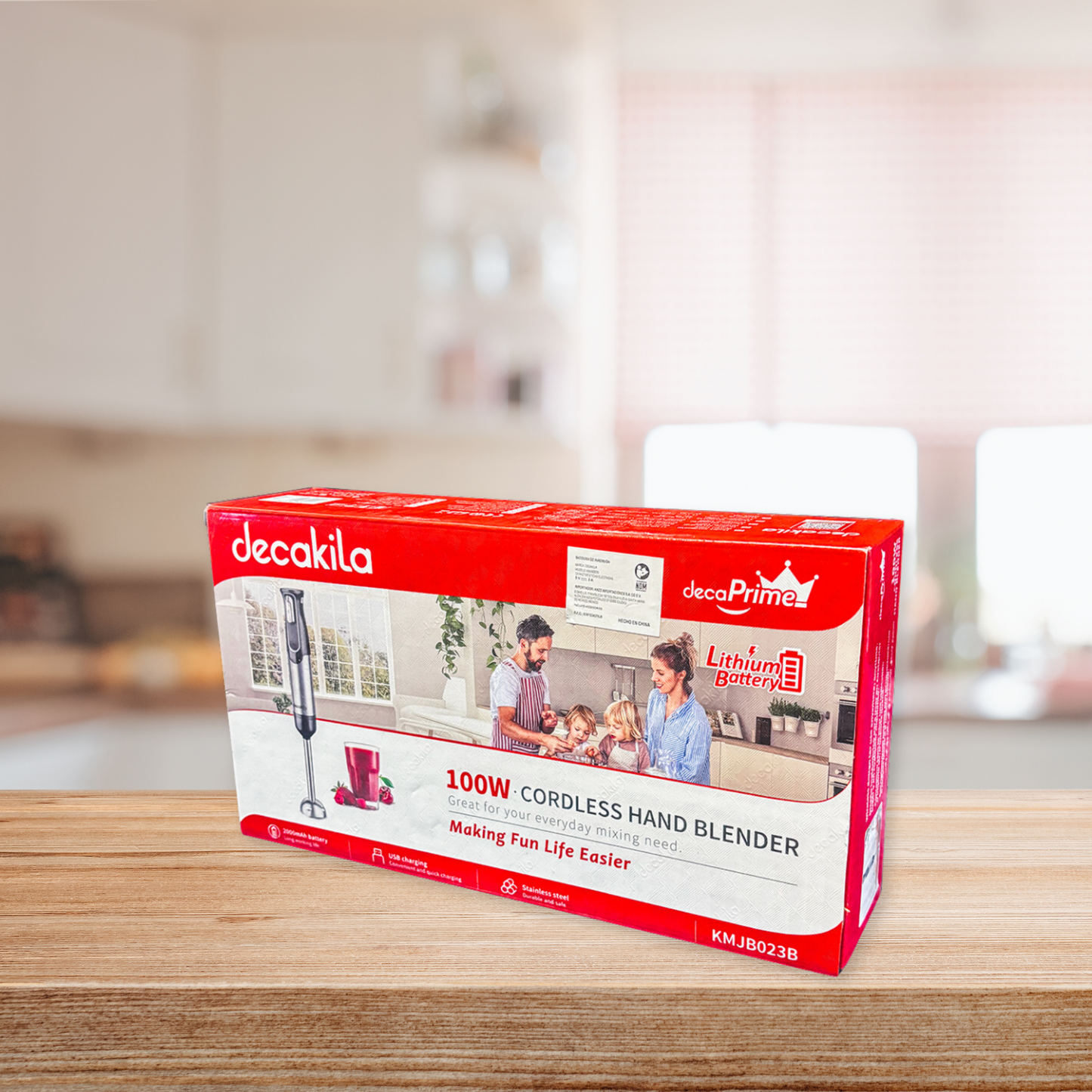 Batidora de Inmersión Inálambrica 2 velocidades Negro Decakila KMJB023B (CAJA DE 12 PZAS)