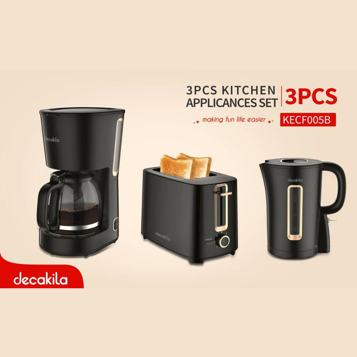 Paquete desayuno: Cafetera, Tostador, y Hervidor Decakila KUCF005B