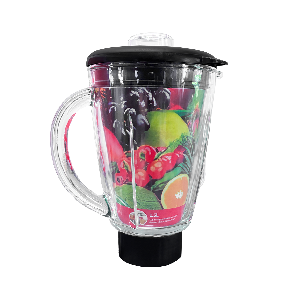Licuadora 2 Velocidades Vaso de Vidrio 1.5 L Inalámbrica con Batería Recargable Negro Decakila KUJB052B