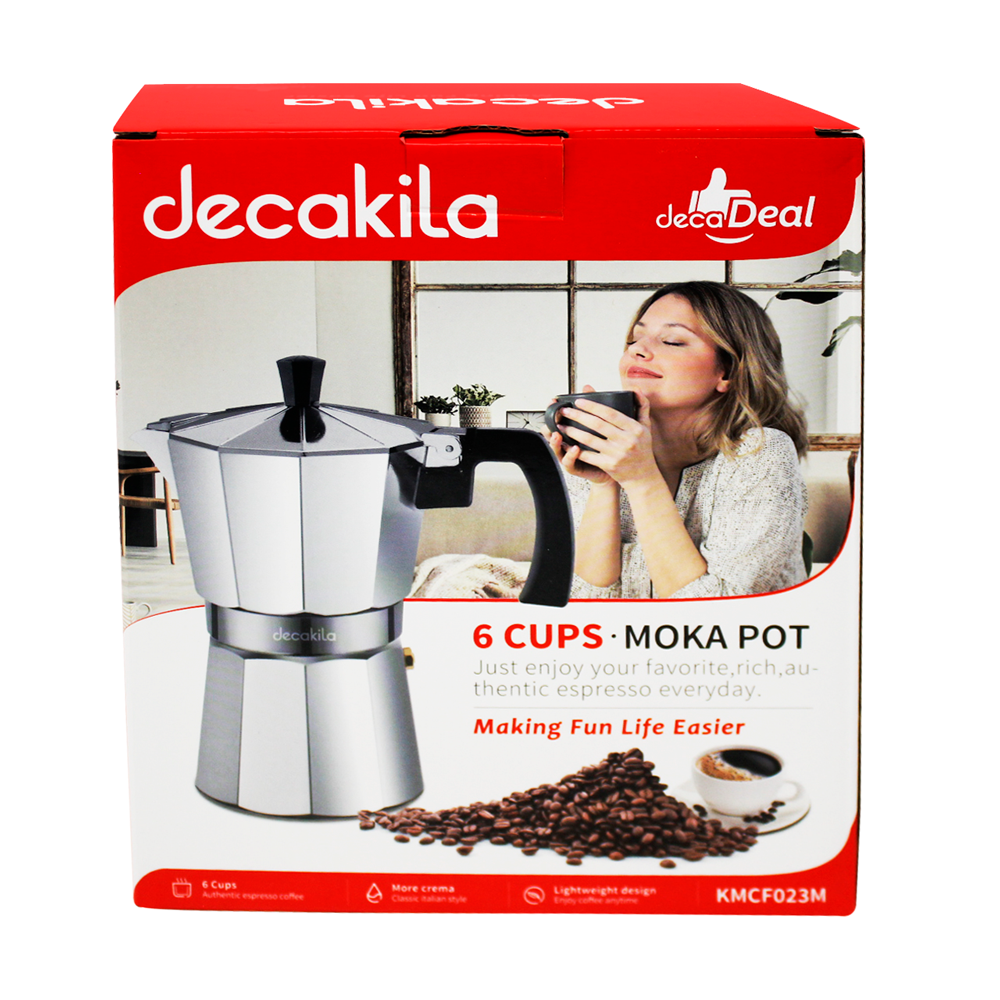 Cafetera de Expresso Italiana 6 Tazas de Aluminio Decakila KMCF023M