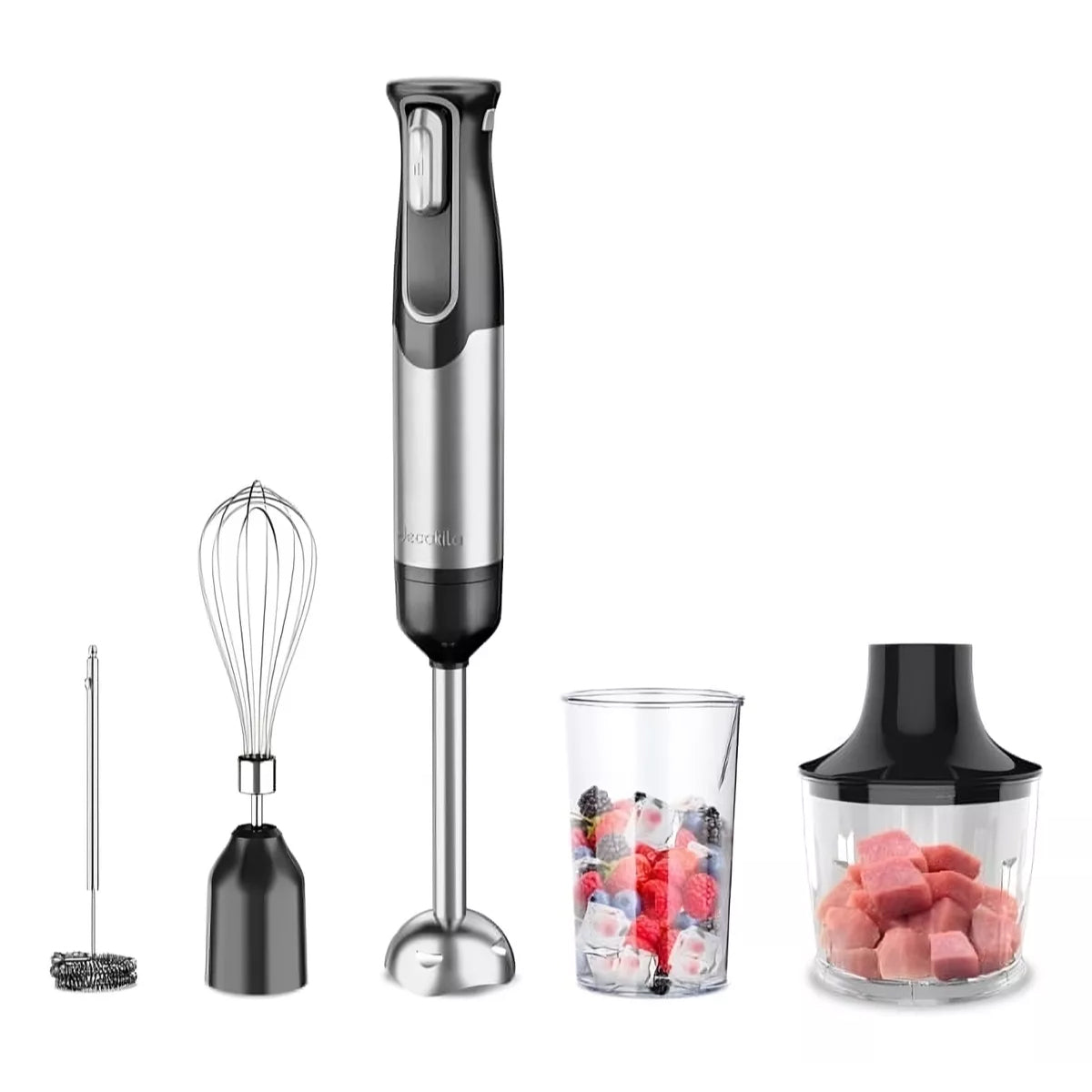 Combo Flash: Sandwichera 2 Panes + Horno Eléctrico 22 L + Batidora de Inmersión con Accesorios Inalámbrica Negro Decakila