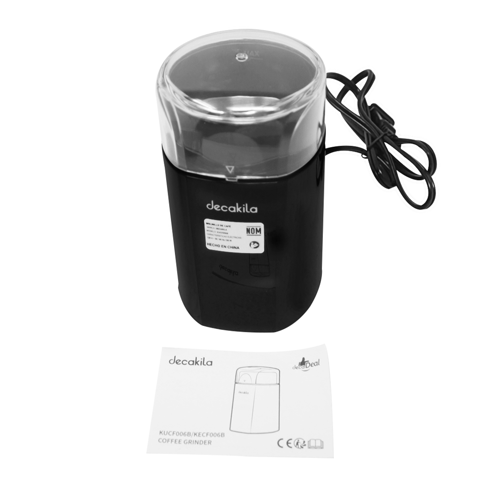 Molino de Café Electrico 60g 150 W Negro Decakila KUCF006B (Caja de 4 Piezas)