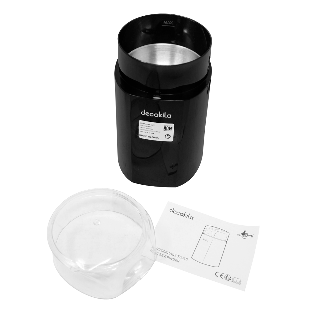 Molino de Café Electrico 60g 150 W Negro Decakila KUCF006B (Caja de 4 Piezas)