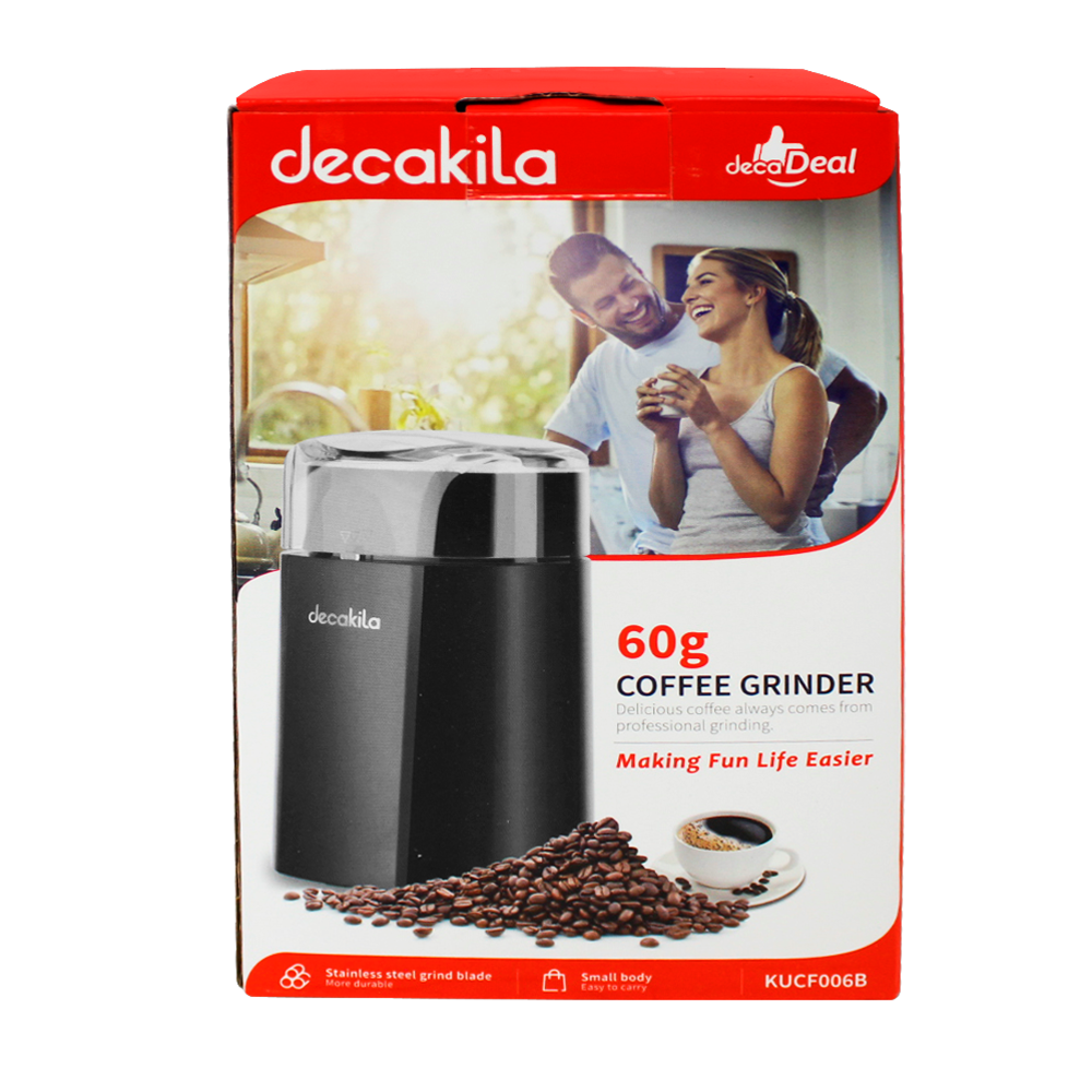Molino de Café Electrico 60g 150 W Negro Decakila KUCF006B (Caja de 4 Piezas)