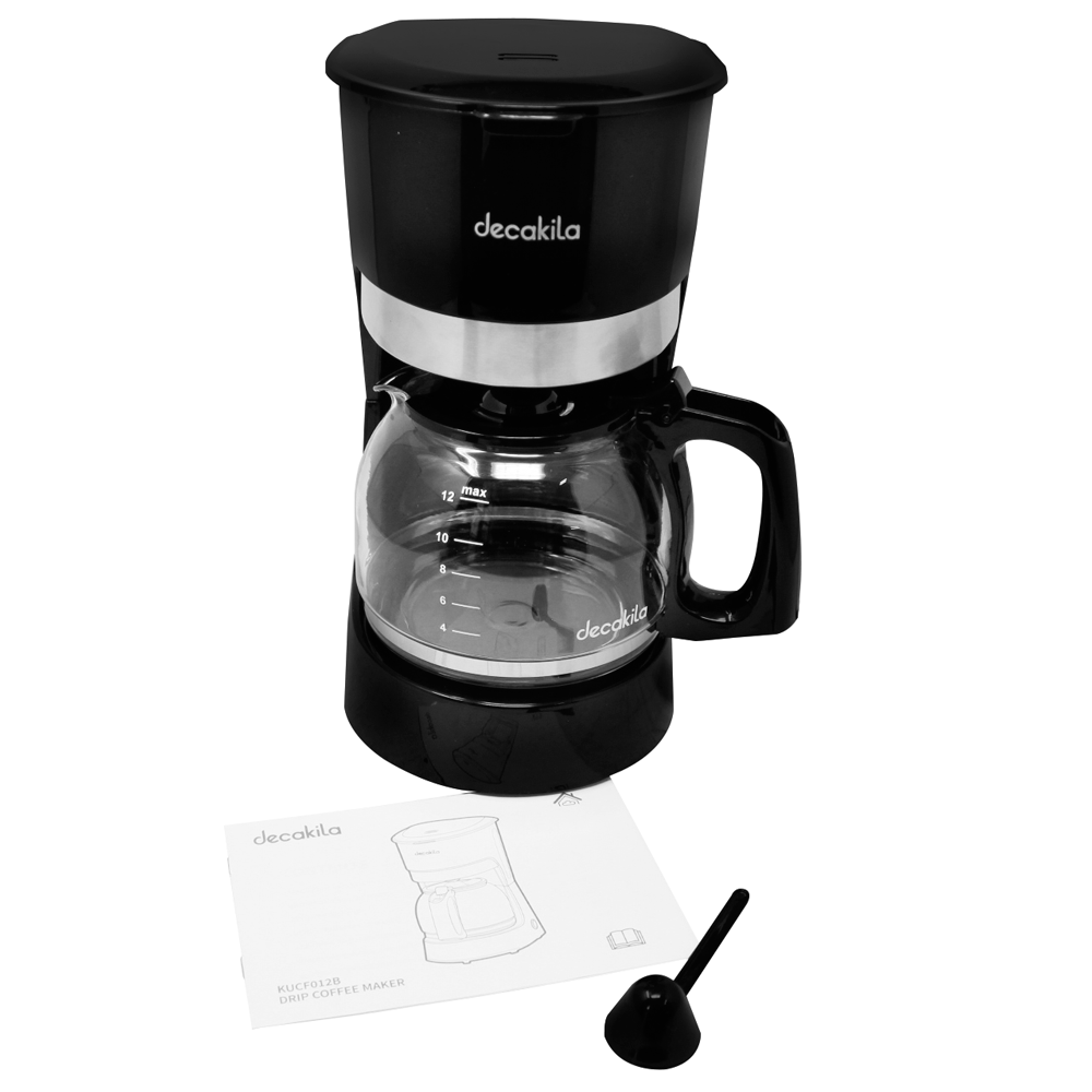 Cafetera de Goteo 12 Tazas (1.5 L) 900 W Negro Decakila KUCF012B (CAJA DE 4 PZAS)