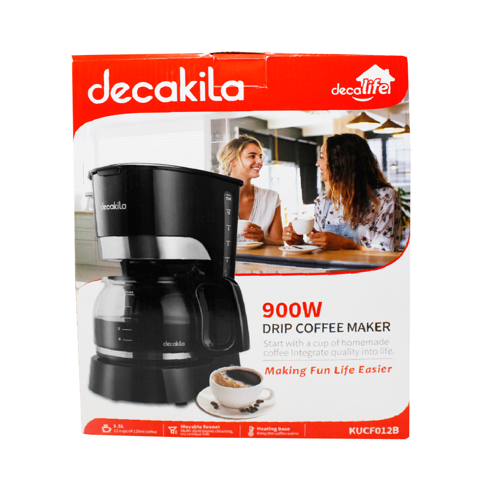 Cafetera de Goteo 12 Tazas (1.5 L) 900 W Negro Decakila KUCF012B