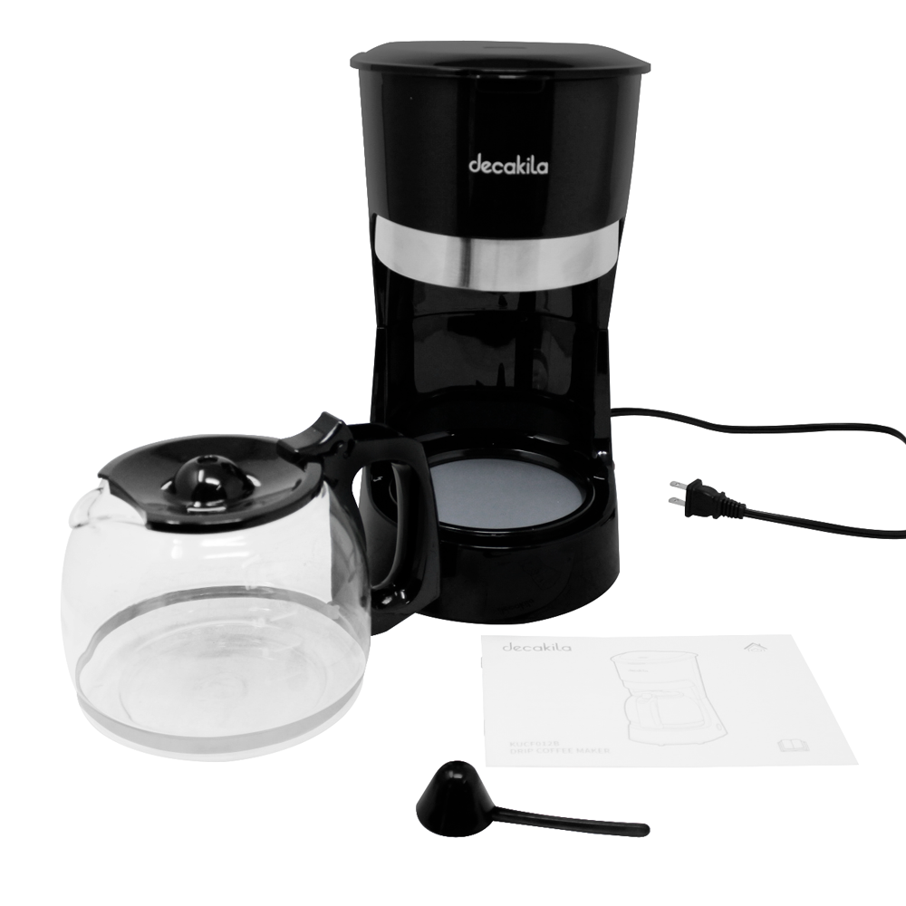 Cafetera de Goteo 12 Tazas (1.5 L) 900 W Negro Decakila KUCF012B (CAJA DE 4 PZAS)