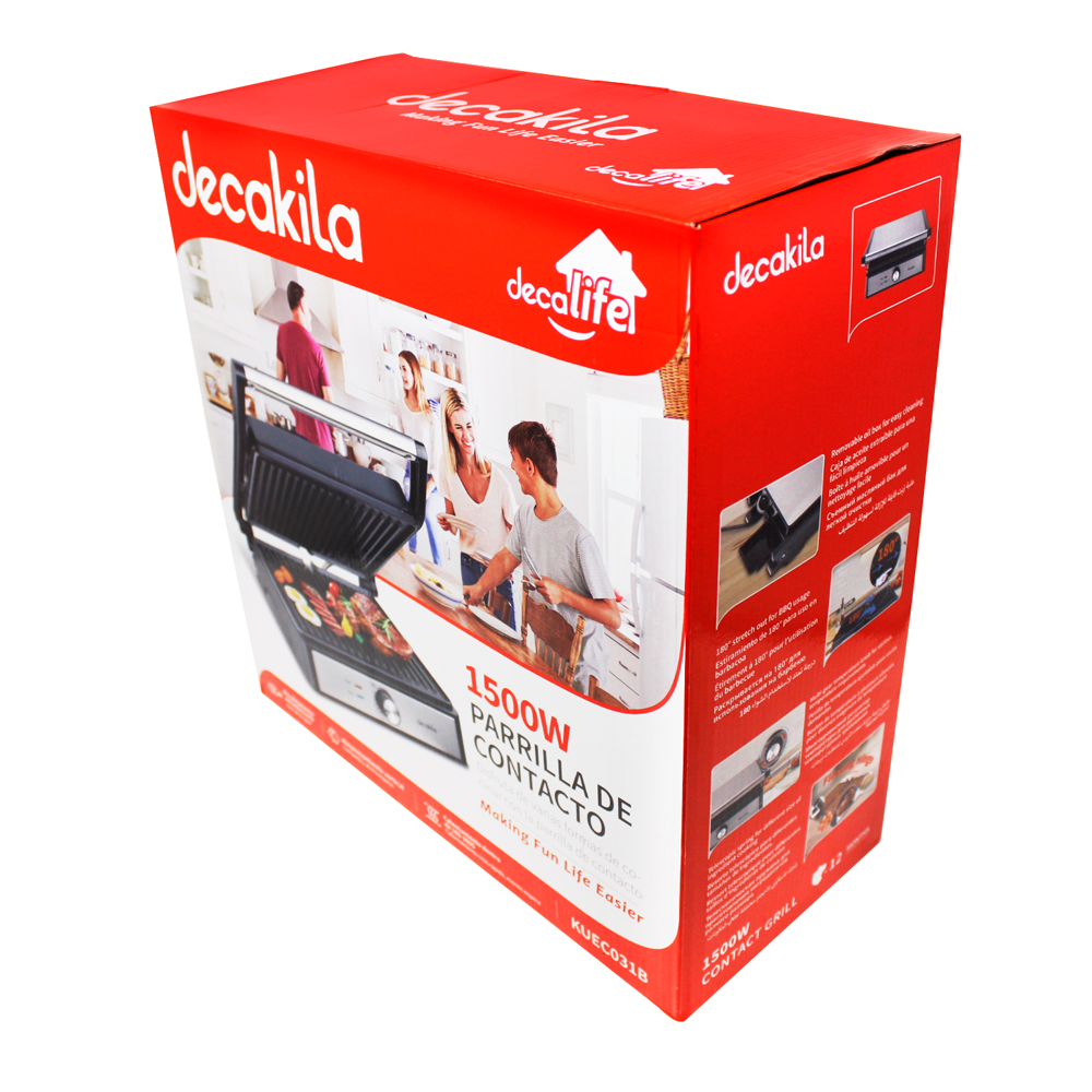 Parrilla Grill de Contacto con Temperatura Ajustable Decakila KUEC031B