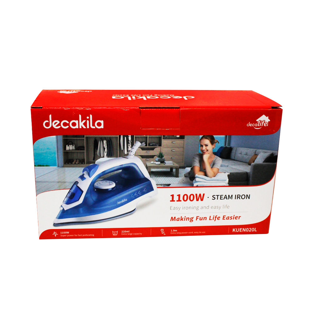 Plancha de Vapor Suela Cerámica 1100 W Azul Decakila KUEN020L