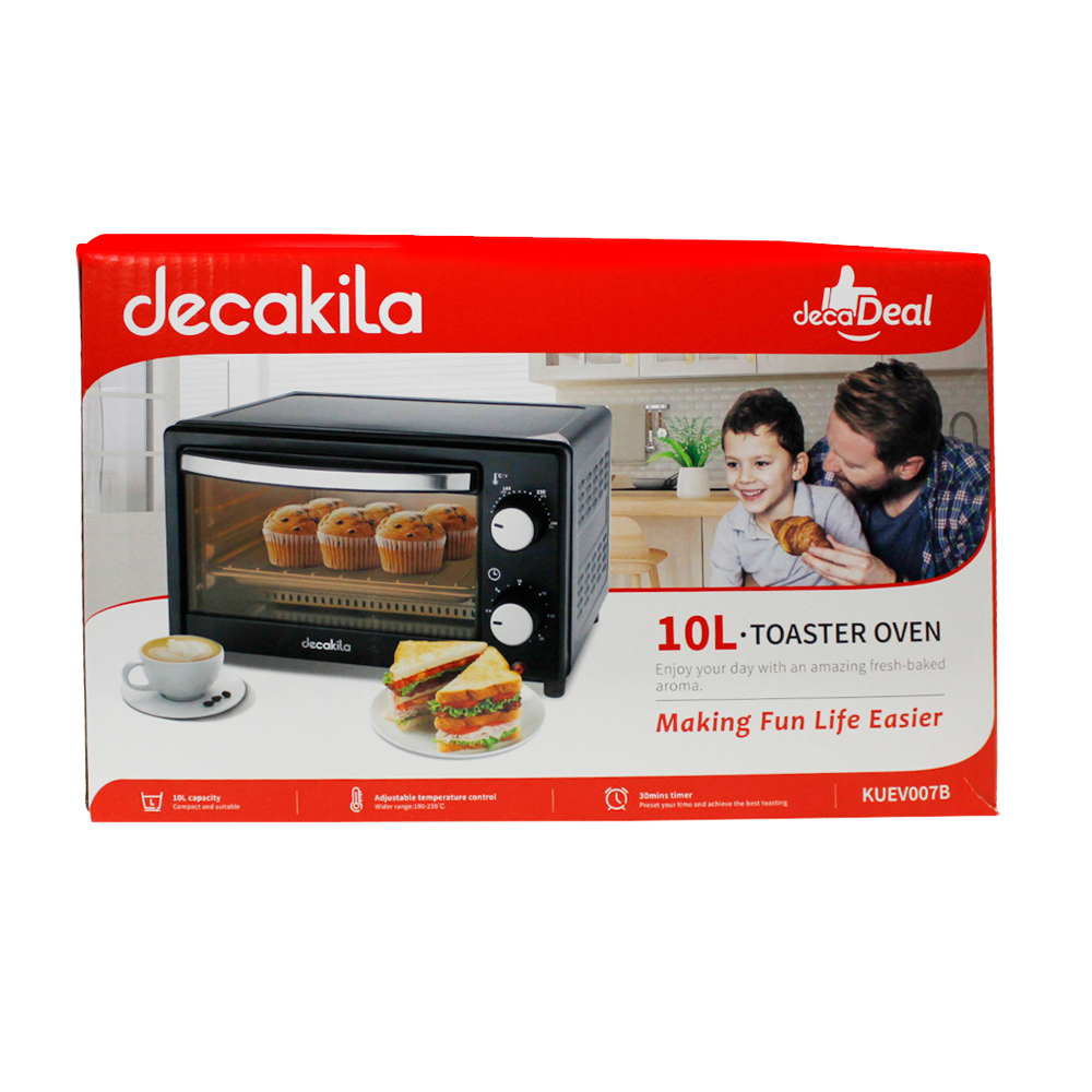 Horno Tostador 10 L 650 W Negro Decakila KUEV007B