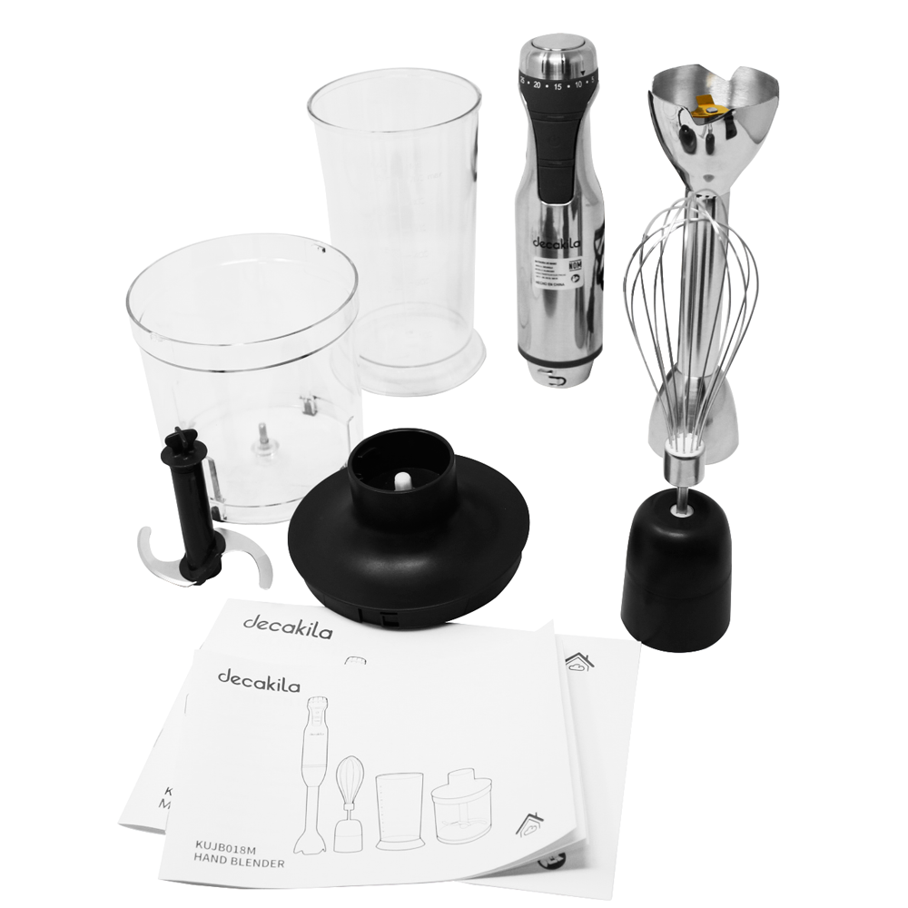 Batidora de Inmersión 4 en 1 600 W Acero Inoxidable Decakila KUJB018M (Caja con 6 Piezas)