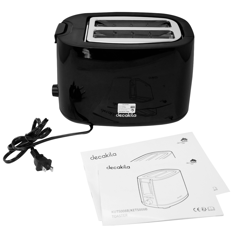 Tostador 2 Rebanadas 750 W Negro Decakila KUTS008B (Caja de 6 Piezas)