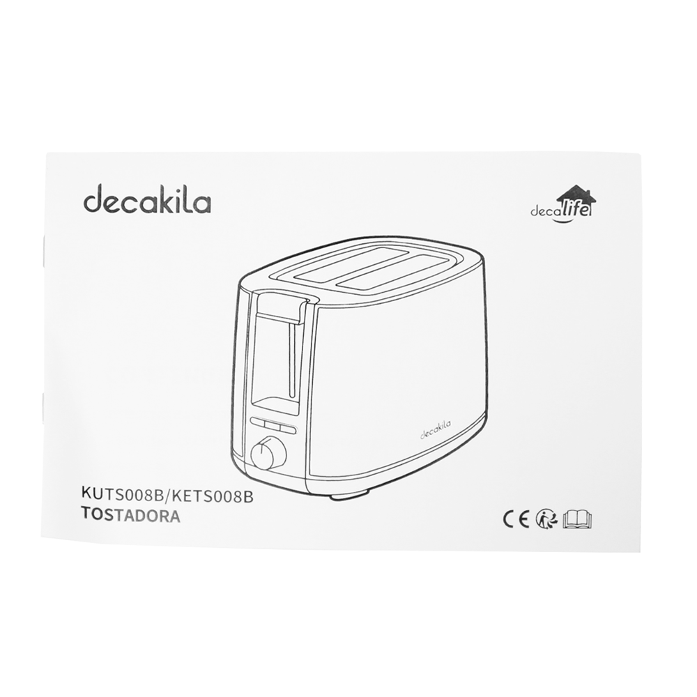 Tostador 2 Rebanadas 750 W Negro Decakila KUTS008B (Caja de 6 Piezas)