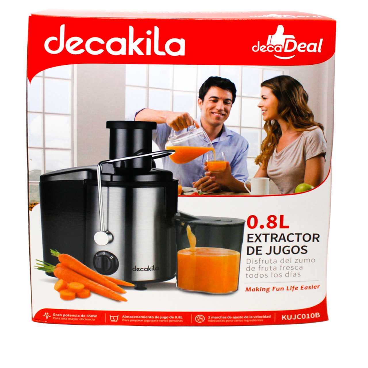 Extractor de Jugo Centrífugo Boca Ancha 350 W Decakila KUJC010B
