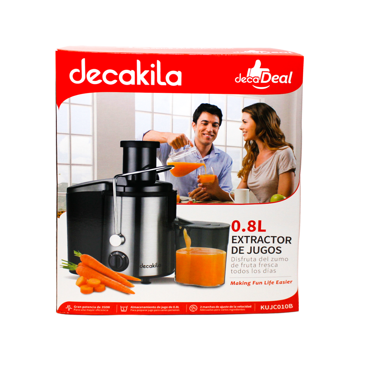 Extractor de Jugo Centrífugo Boca Ancha 350 W Decakila KUJC010B