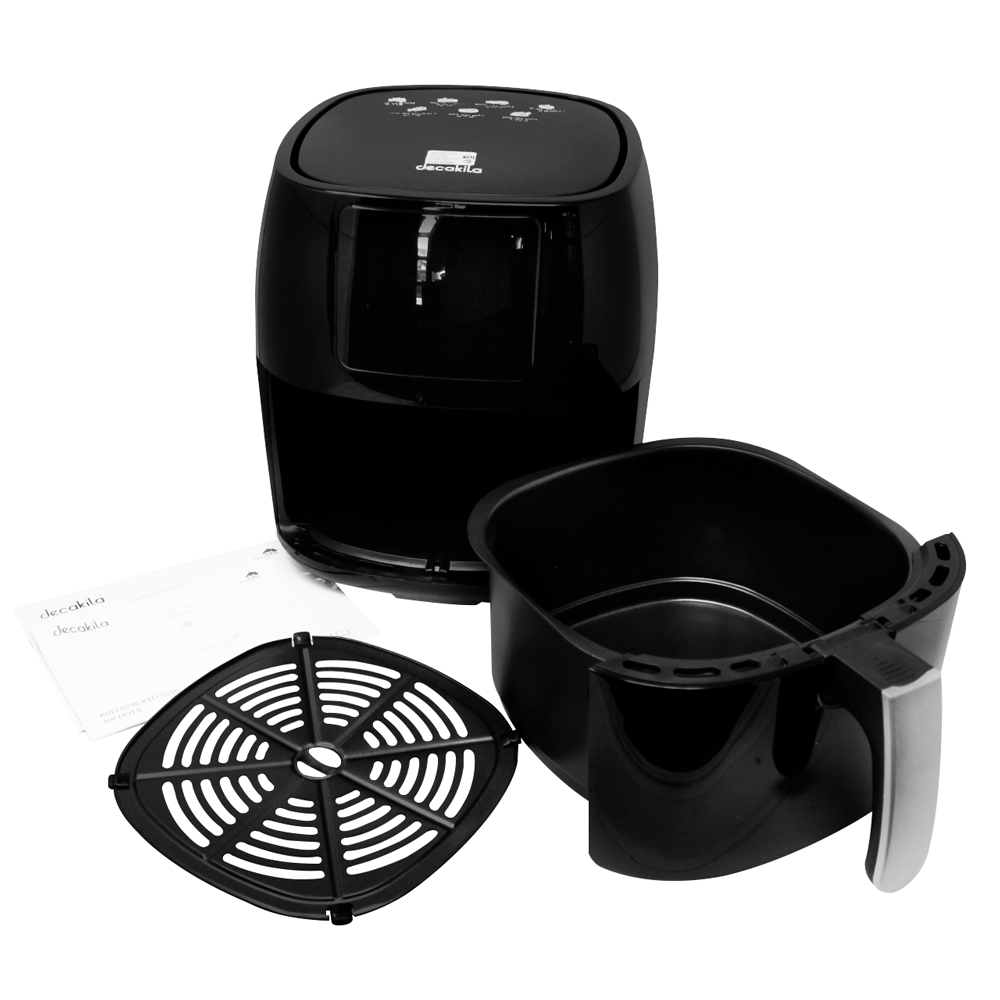 Combo Alitas: Freidora de Aire 4.5 L + Mini Procesador de Alimentos Inalámbrico Negro Decakila