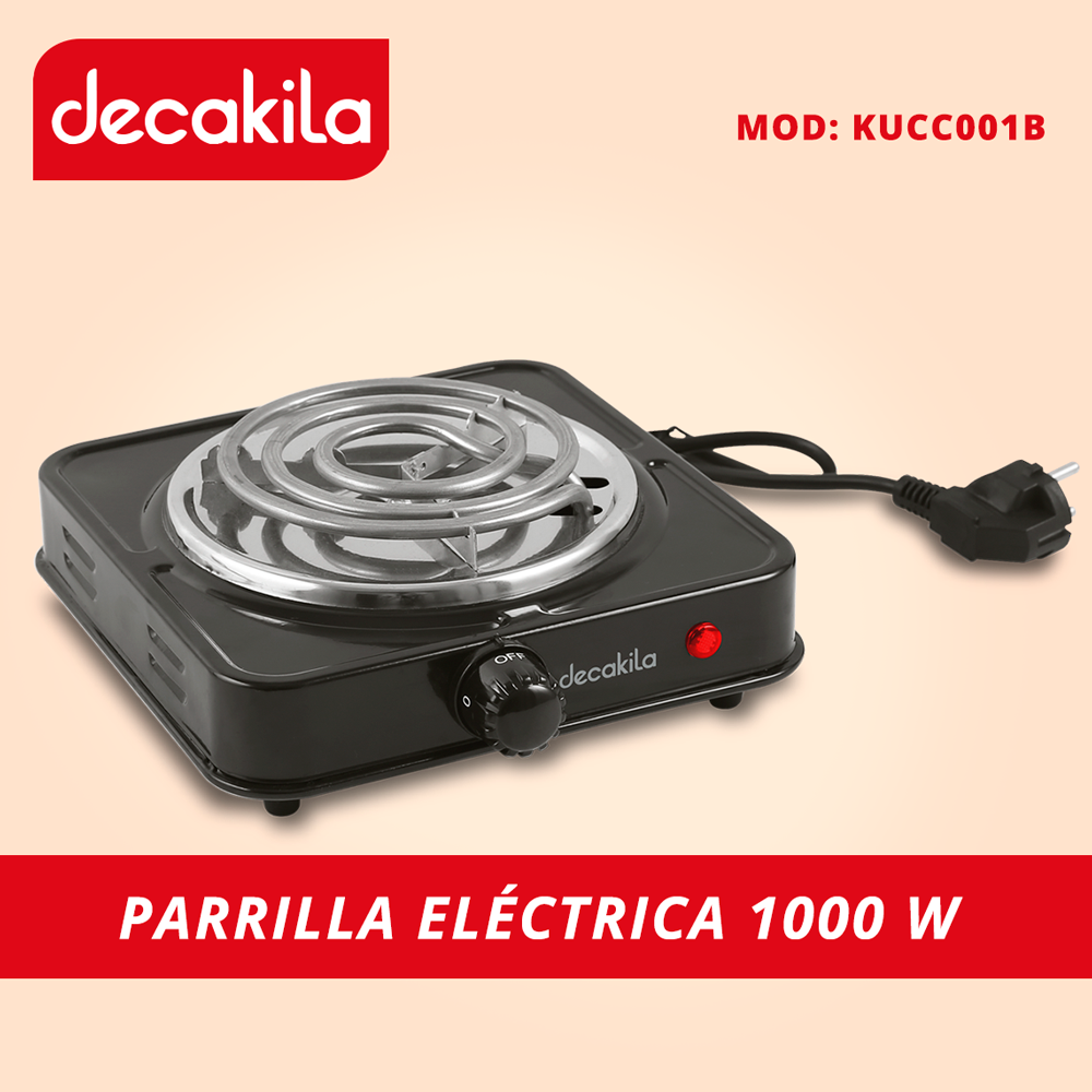 Parrilla Eléctrica de Resistencia 1000 W Negro Decakila KUCC001B