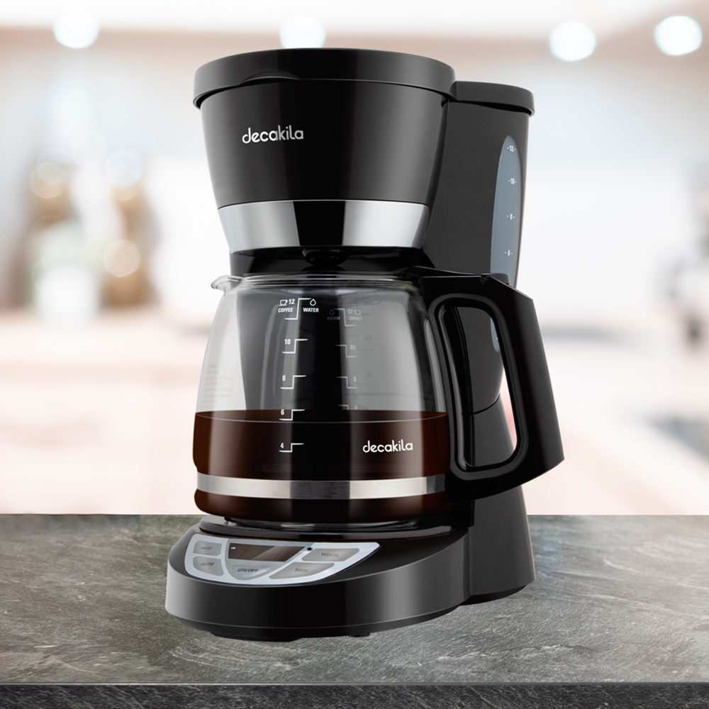 Cafetera de Goteo 12 Tazas (1.8 L) 975 W Programable Negro Decakila KUCF019B