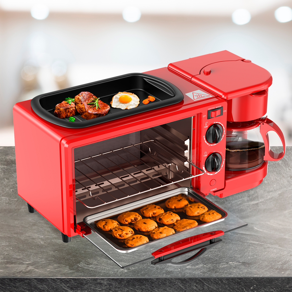 Estación de Desayuno 3 en 1 Cafetera, Horno y Parrilla Decakila KUEV003R