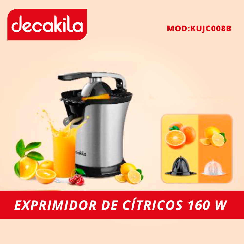 Exprimidor de Cítricos Eléctrico Uso Continuo 160 W Decakila KUJC008B