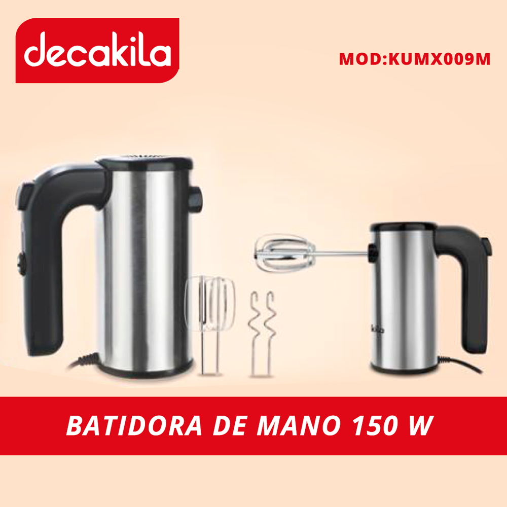 Batidora de Mano 5 Velocidades 150 W Acero Inoxidable Decakila KUMX009M