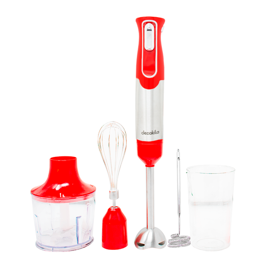 Batidora de Inmersión Inalámbrica con Accesorios 4 en 1 Roja Decakila KMJB024R
