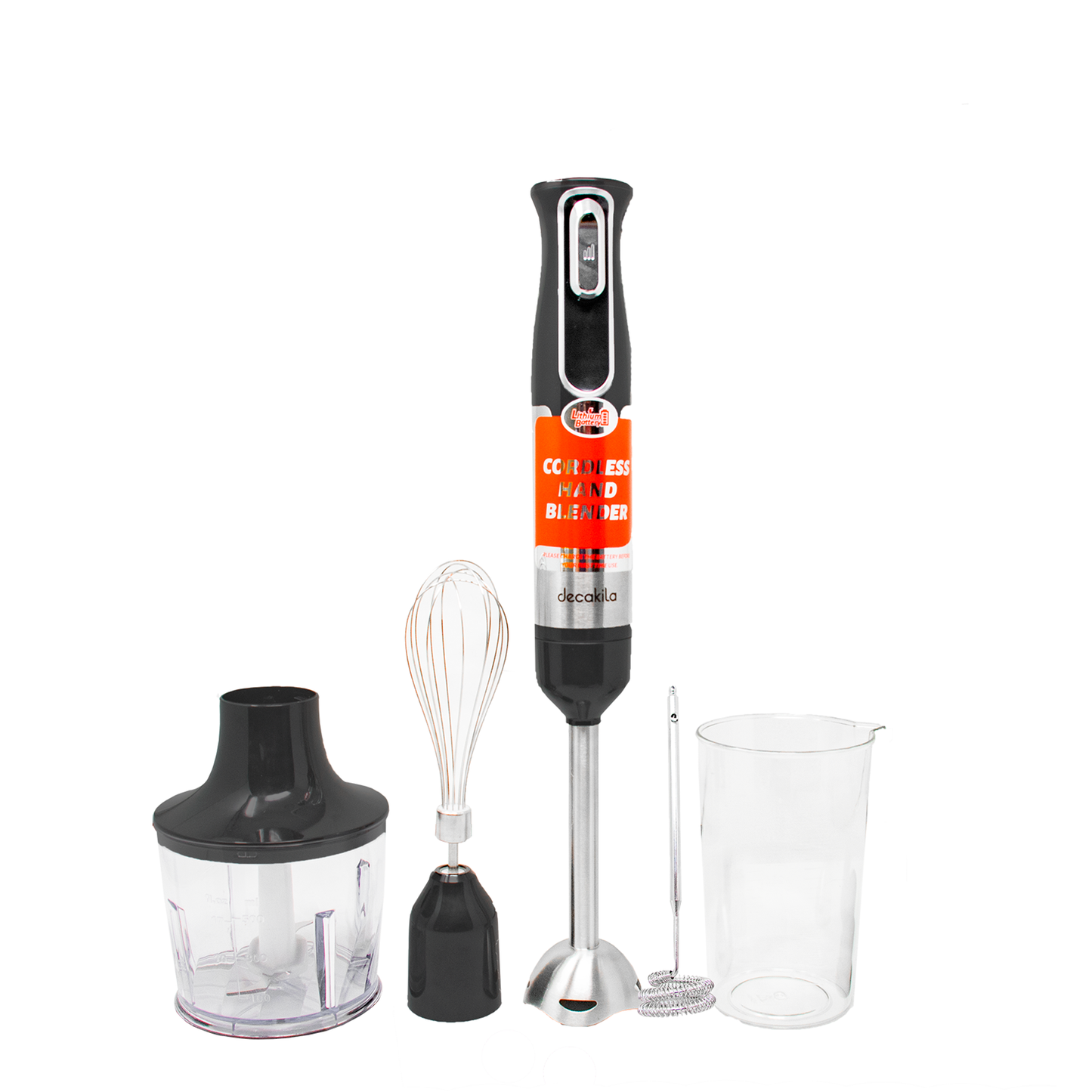 Batidora de Inmersión Inalámbrica con Accesorios 4 en 1 Negro Decakila KMJB024B