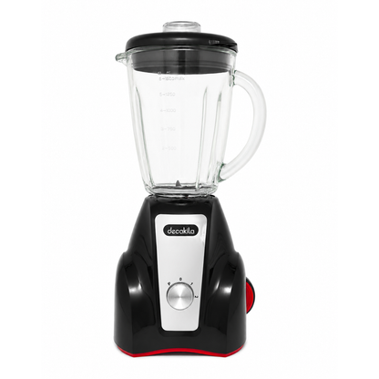 Licuadora 2 Velocidades Vaso de Vidrio 1.5 L Inalámbrica con Batería Recargable Negra Decakila KMJB050B